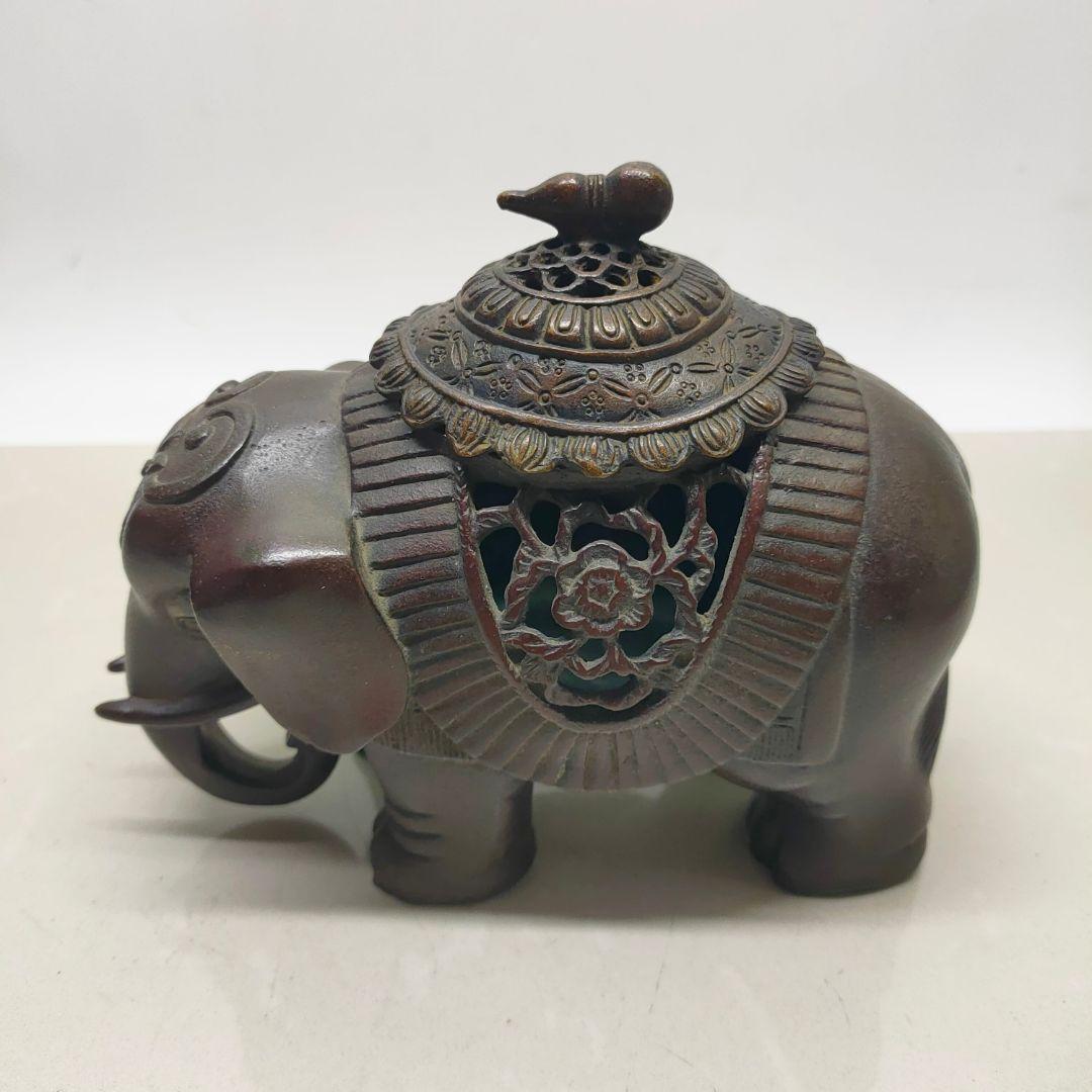 めでたい如意銅象 香炉 銅香炉 工芸品 美術品 置物