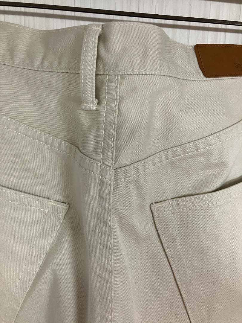 未使用級 sanca テーパード ベージュ デニム チノ L サンカ 日本製