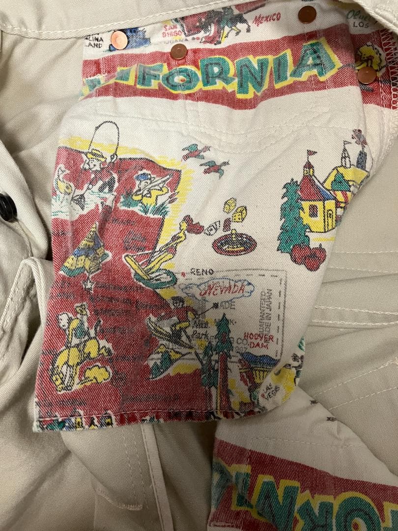 未使用級 sanca テーパード ベージュ デニム チノ L サンカ 日本製