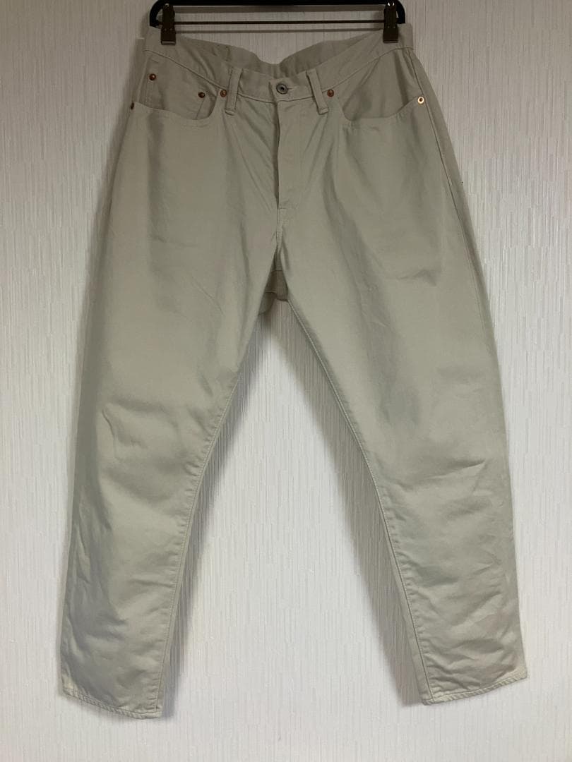 未使用級 sanca テーパード ベージュ デニム チノ L サンカ 日本製