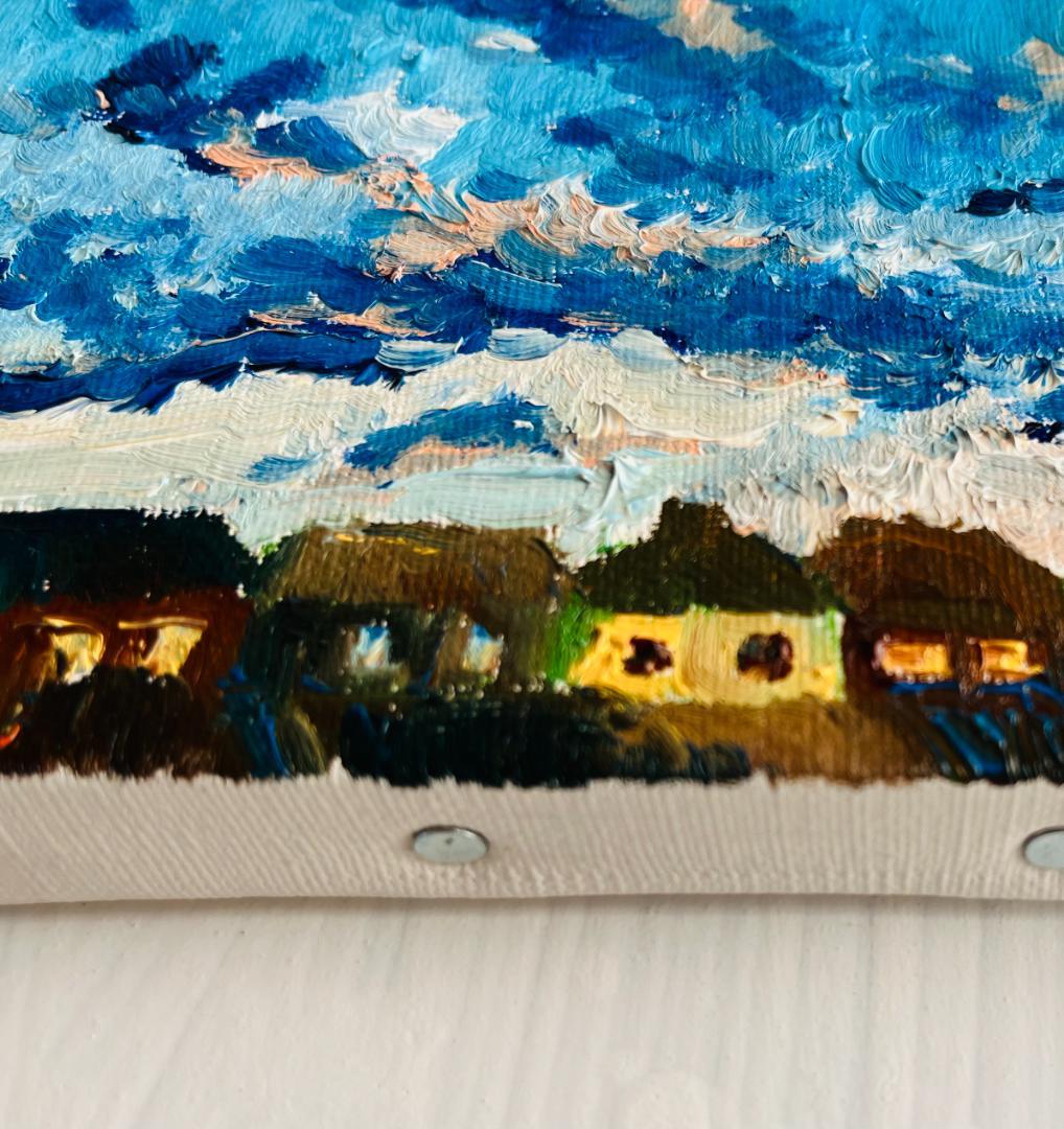16×23㎝「朝の空」油彩・原画・サムホール