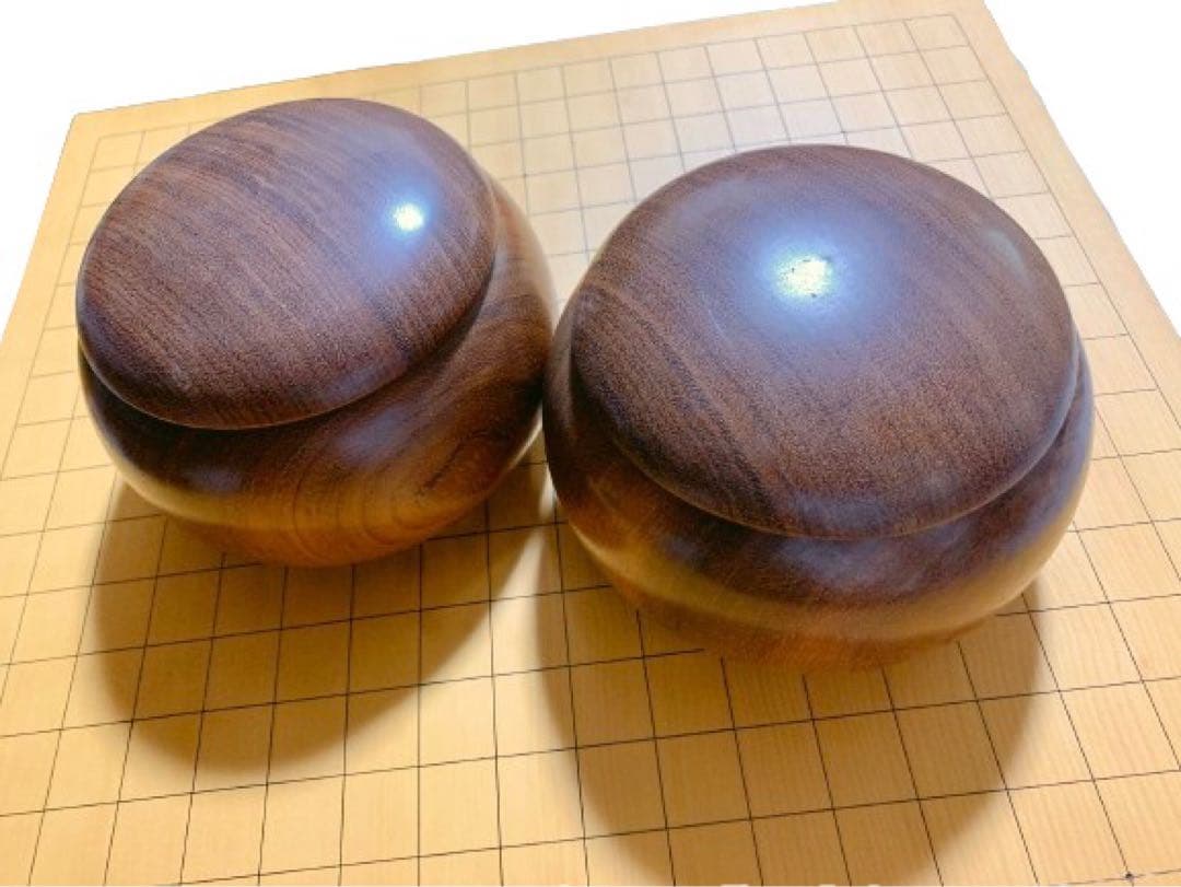 【希少】6.6寸 本榧 囲碁盤セット ヘソ 脚付き 桐箱 碁笥付き
