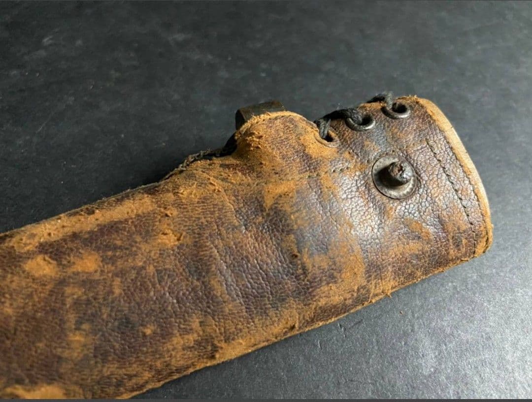 【幕末〜明治】ヤタガン式銃剣 帝国陸軍 軍刀（模造刃朱塗り）革鞘軍刀拵【当時物】