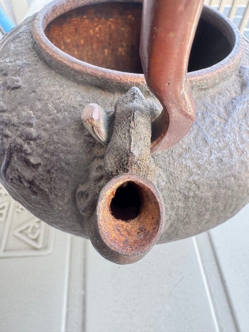 亀文堂鉄瓶　銀象嵌提手 蔵出し コレクション　茶道具　煎茶器