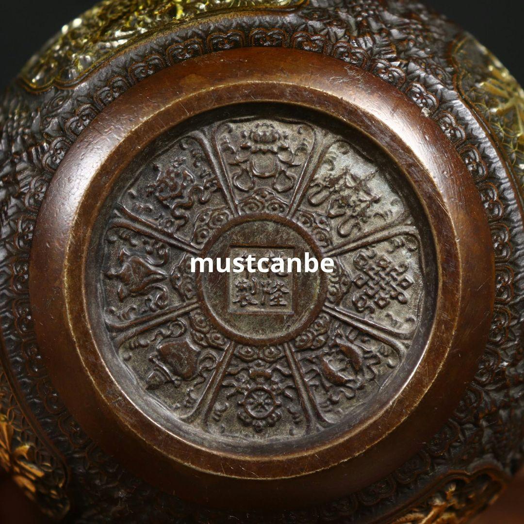 銅器 麒麟聚宝盆 家内 応接間 事務室 卓上 装飾品 開運 風水 工芸品 置物