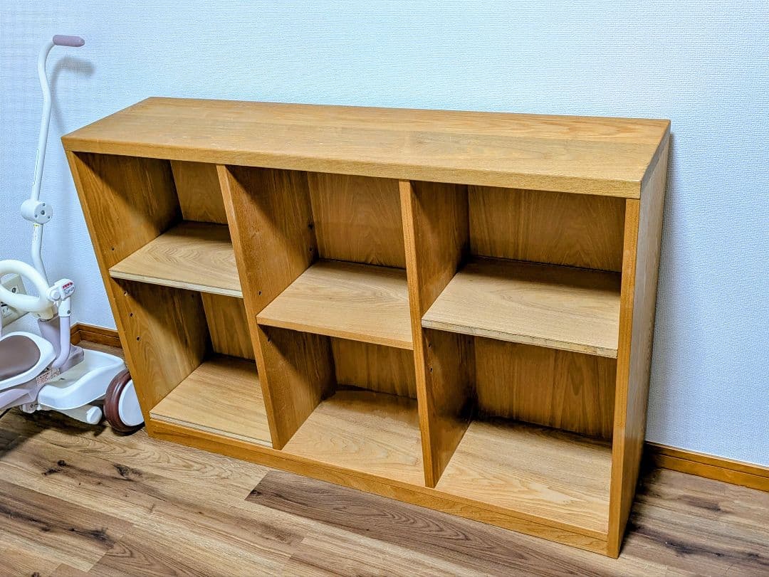 木製オープンシェルフ 6収納スペース