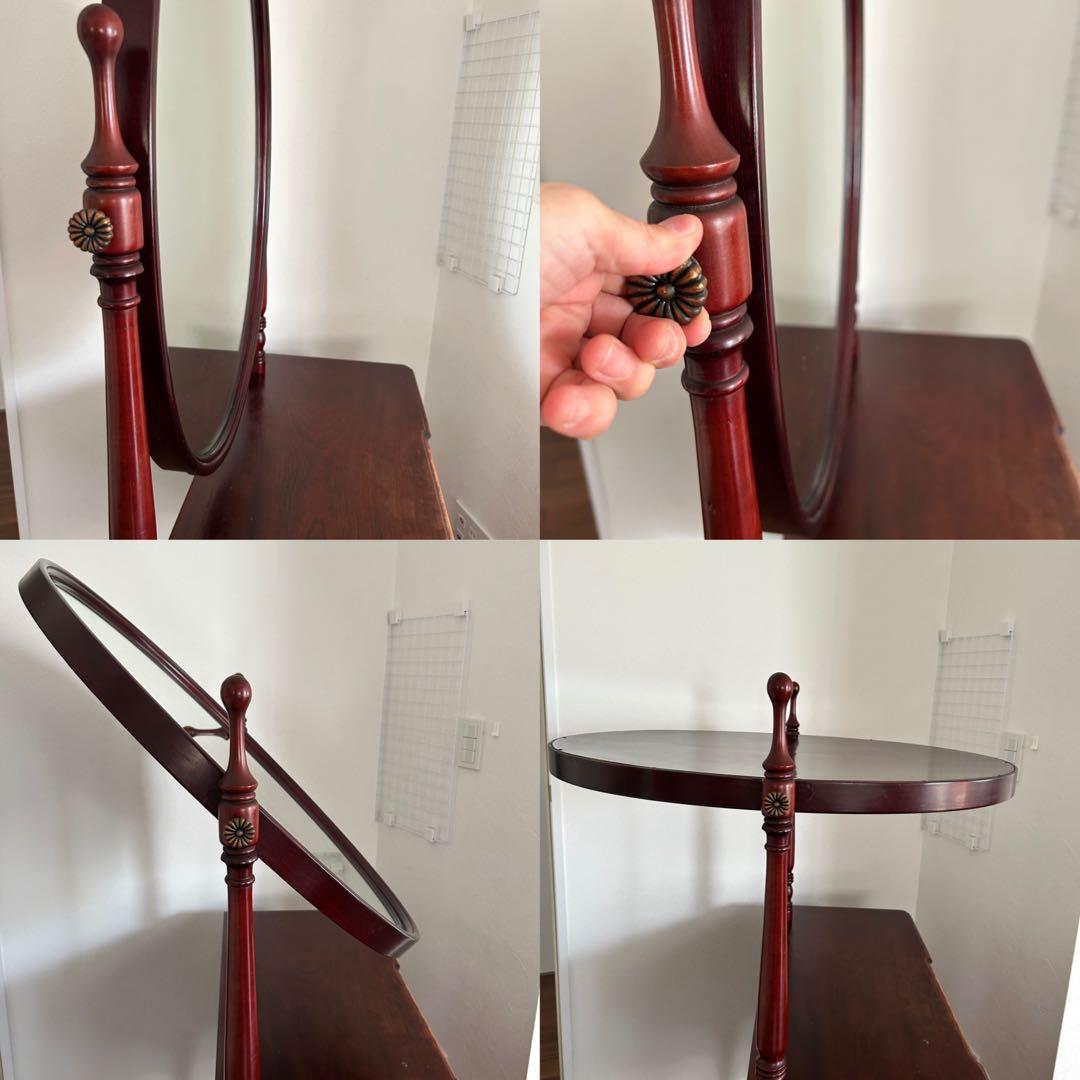 レトロ・アンティークドレッサー・木製クラシック家具ミラー・椅子無し・直接取引可