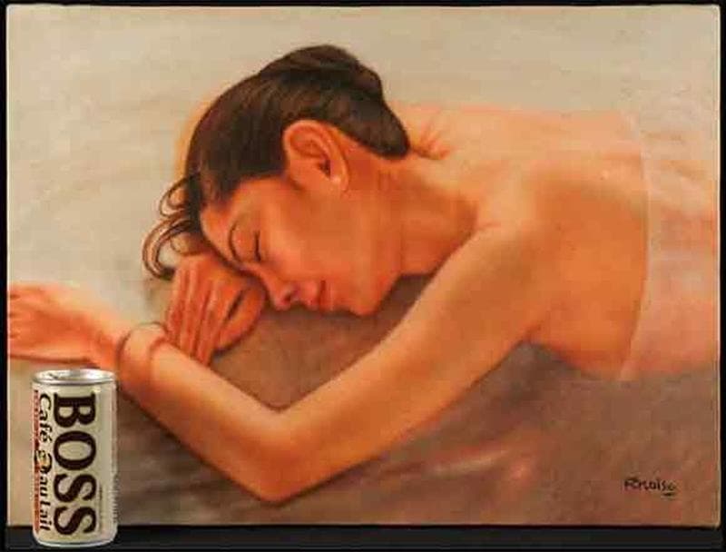 小磯良平　油彩　肉筆『バレリーナの休息』表と裏サイン　鑑定　P8　額無　b379