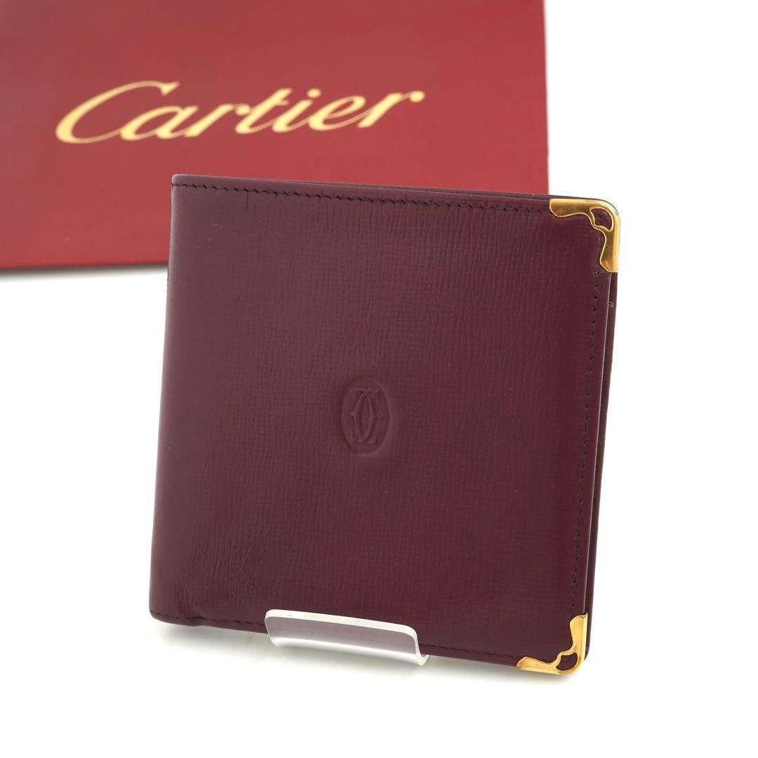 ✨極美品✨　Cartier ミニ財布　マストライン　ドゥーブルC 二つ折り　刻印