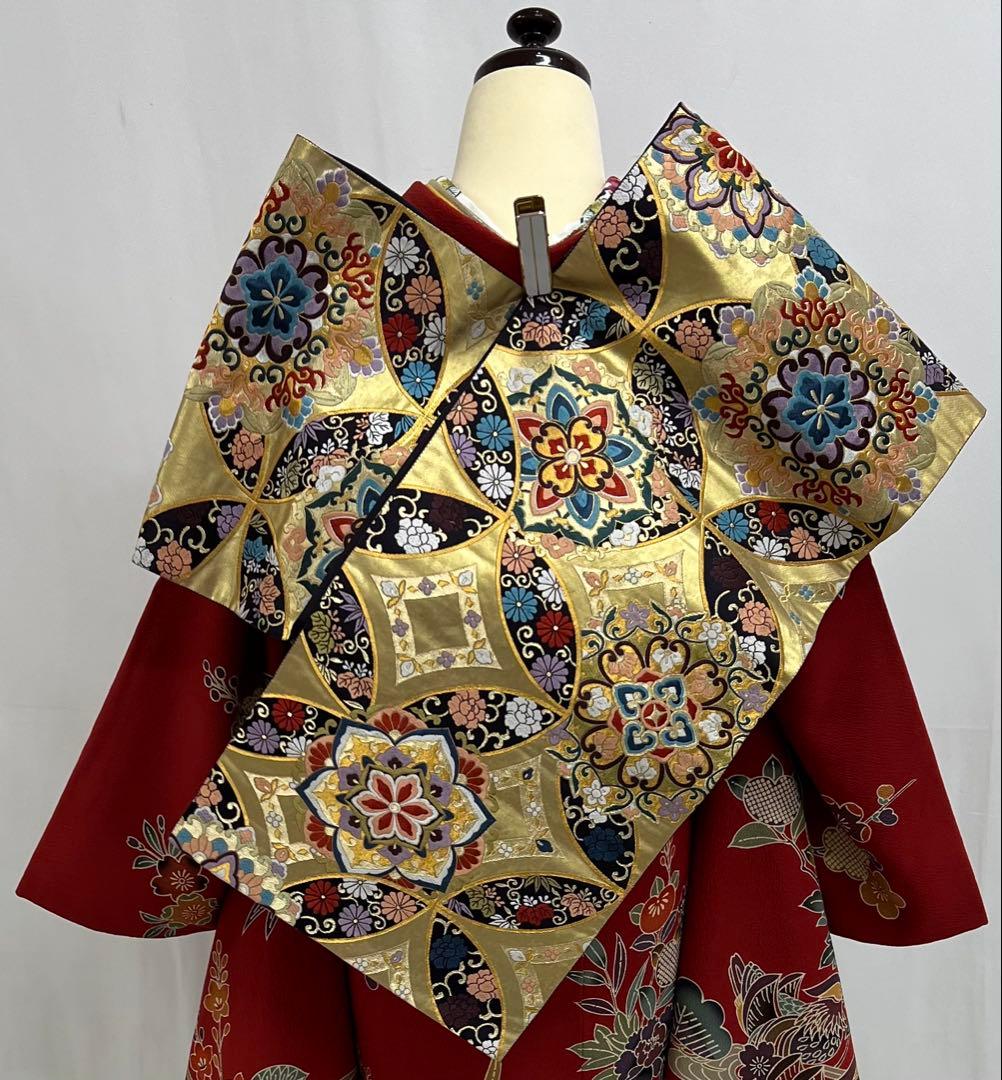 振り袖　フルセット　別誂長襦袢　振袖　京紅型染め　成人式　結婚式　赤　635