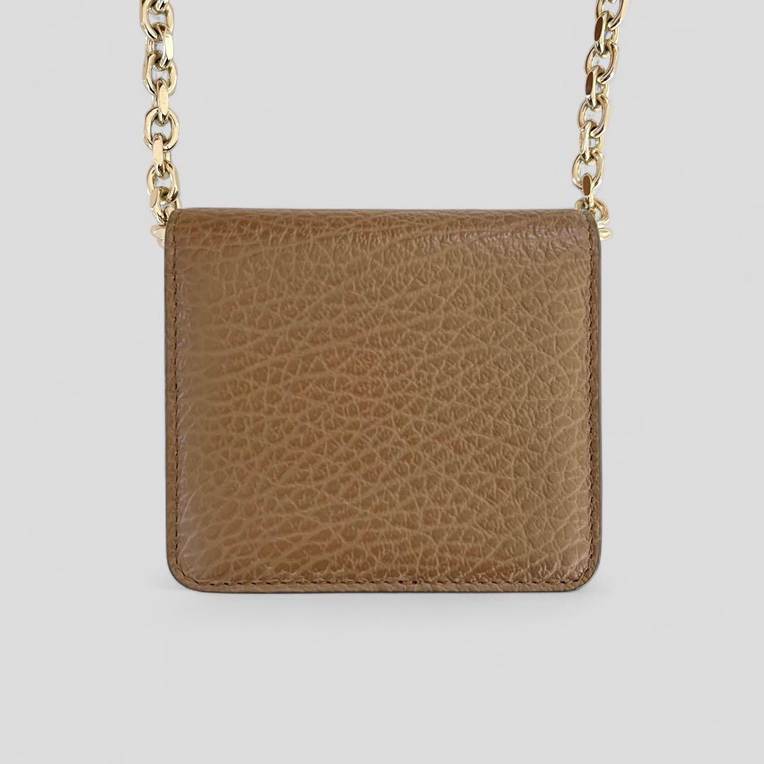 未使用品 メゾンマルジェラ チェーンウォレット ブラウン 財布 ミニ