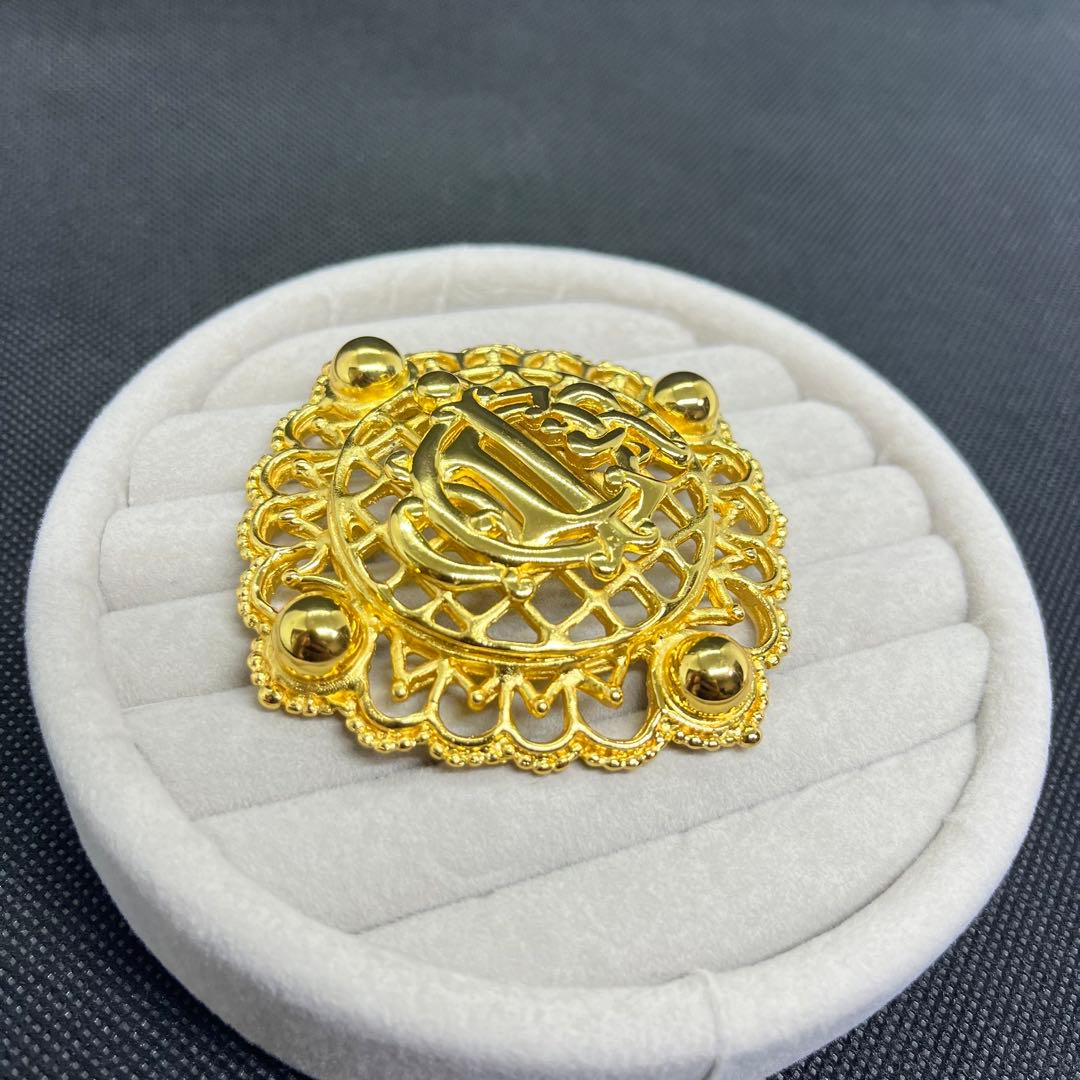 Dior　その他　ブローチ2点セット　CD旧ロゴ　エンブレムゴールド希少　大ぶり