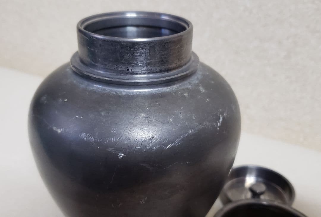 乾茂號造 錫製 茶入 茶心壷 茶道具 煎茶道具