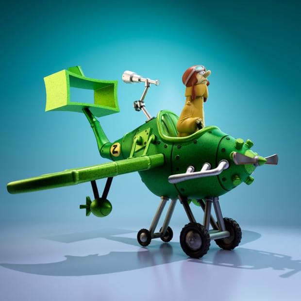 完成品　チキチキマシン猛烈　ブラック王飛行機 Wacky Races　一個のみ