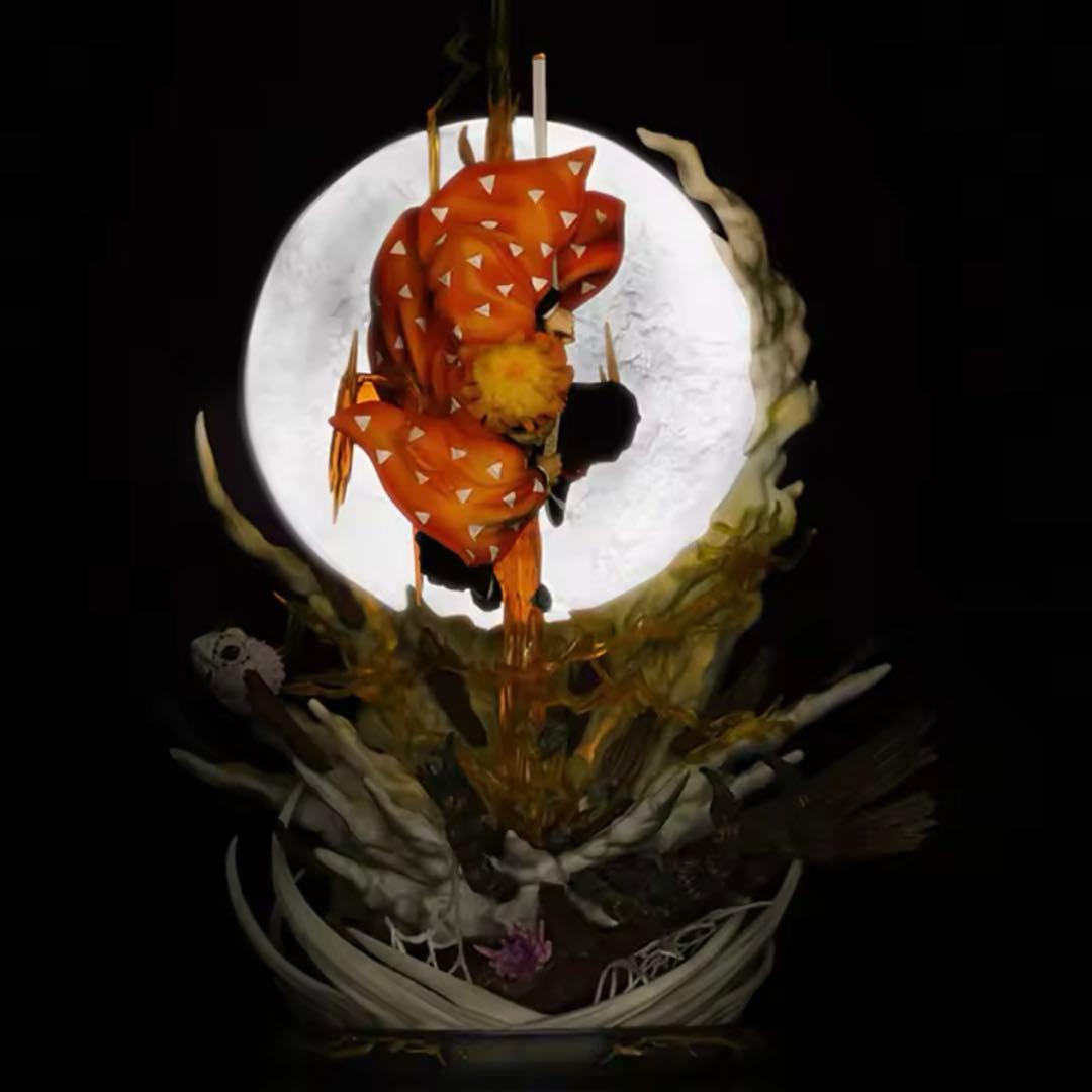 鬼滅の刃 我妻善逸 雷の呼吸 壱ノ型 霹靂一閃 フィギュア LEDライト付き