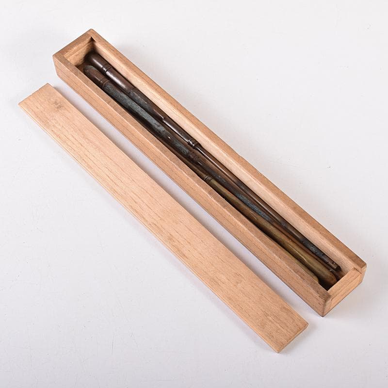 茶道具　猩々堂紹美造(紹美栄佑)　黄銅　火箸　二組　共箱　C　R8585