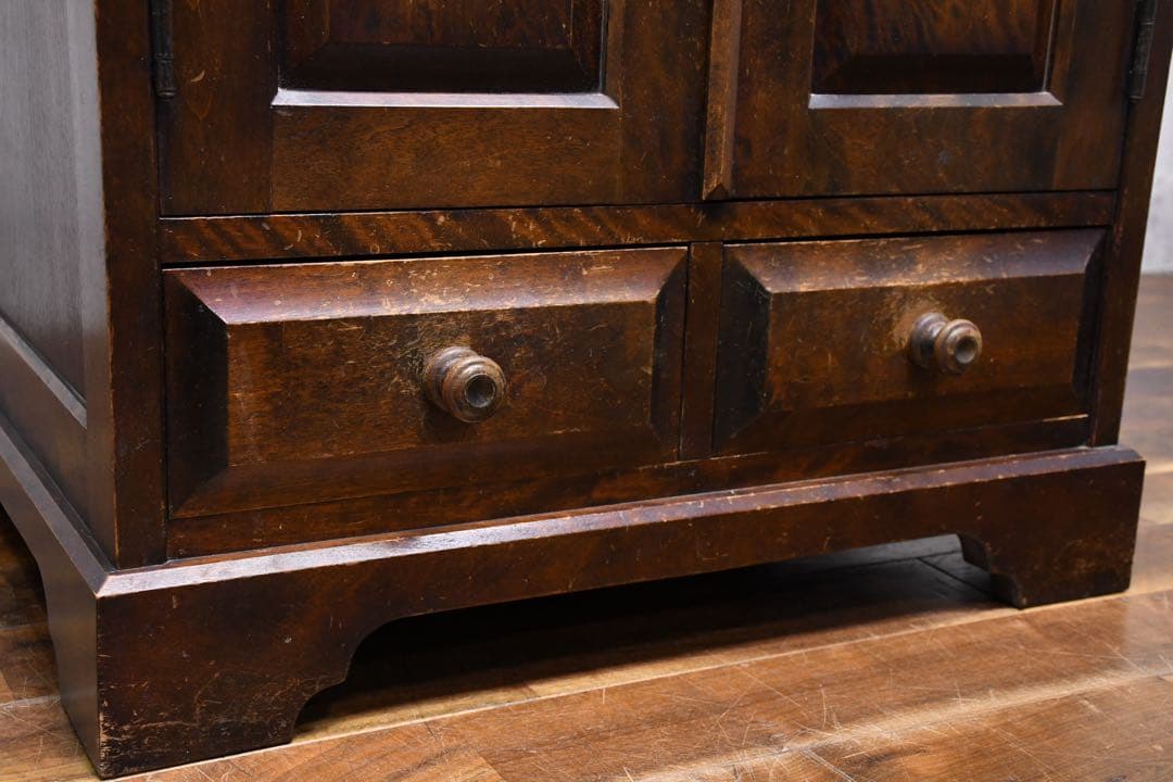 EIK49 北海道民芸家具 サイドキャビネット カバ材/樺材 飾り台 和モダン