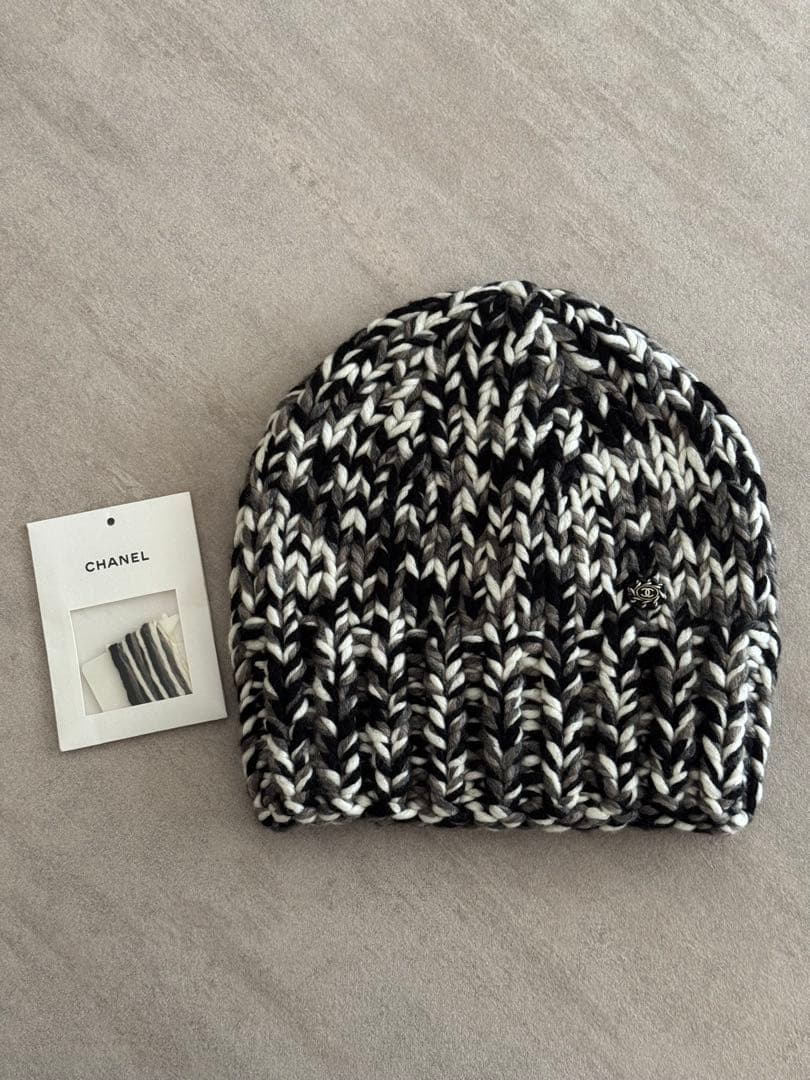 CHANEL ニットビーニー ニット帽 帽子 Mサイズ