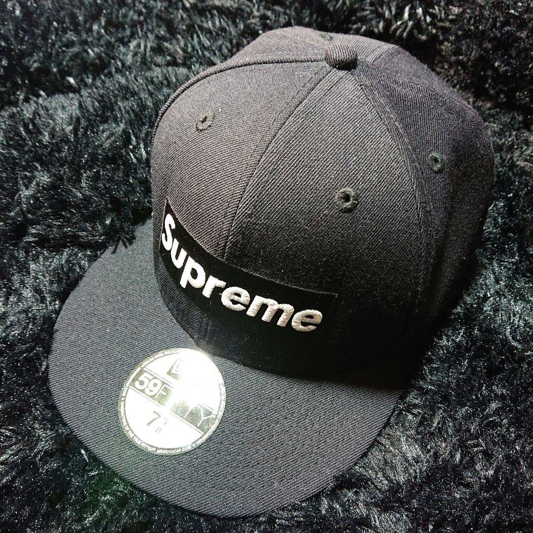 Supreme 59FIFTY ブラックキャップ 7 5/8 シュプリーム