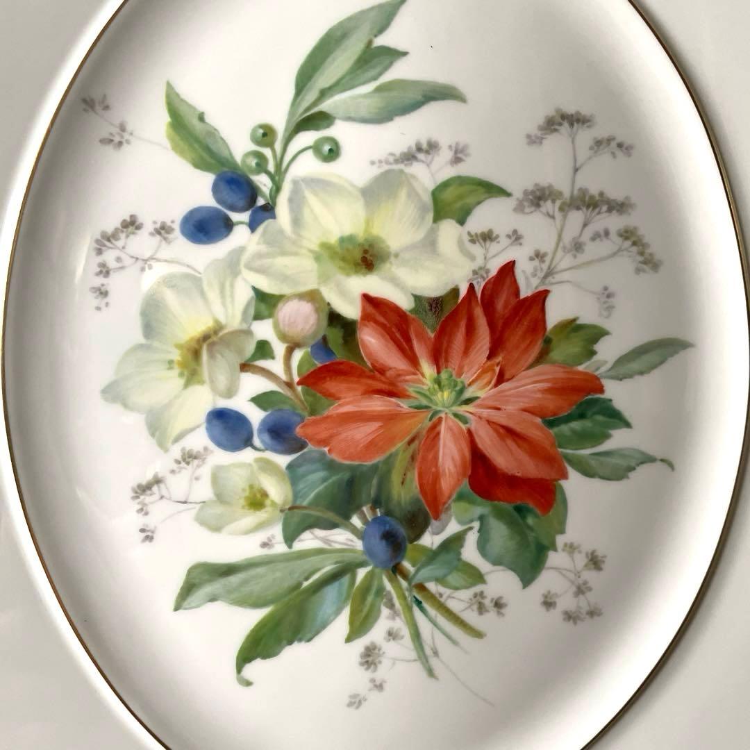 四季の花「Winter」額装陶板画・額４２×３８・画２５×２１・Meissen・