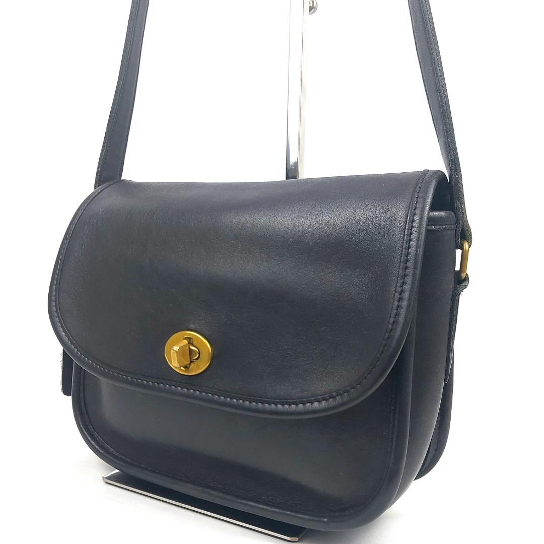 COACH オールドコーチ 8114 ターンロック ショルダーバッグ ネイビー