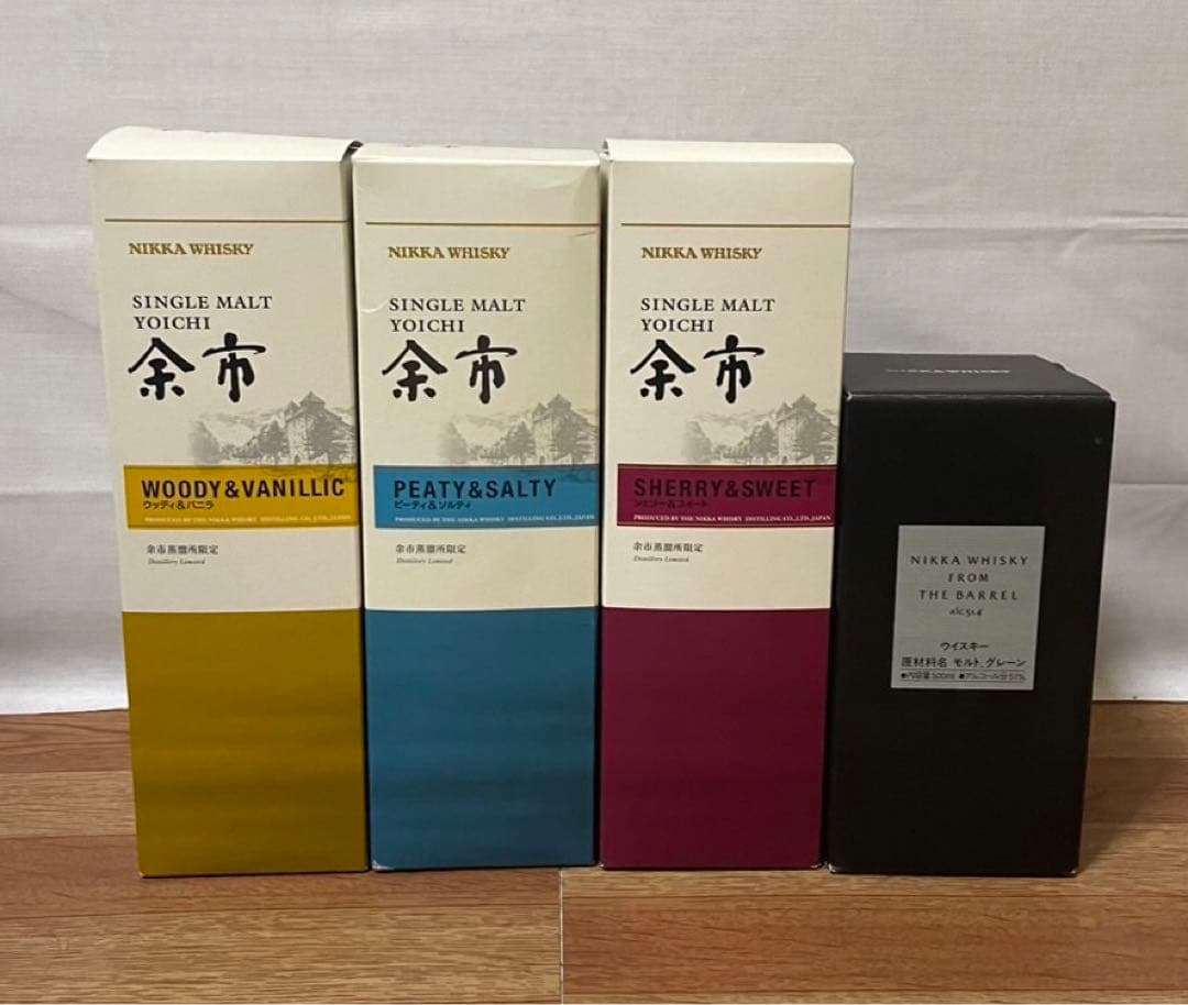 週末限定 ニッカ シングルモルト余市蒸溜所限定ボトル&フロムザバレル 箱付き4本