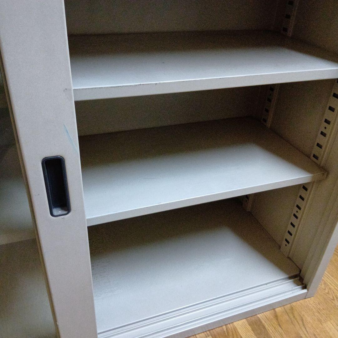 コクヨ　キャビネットスライド式扉 グレー　中古　汚れ有り　88×120×40cm