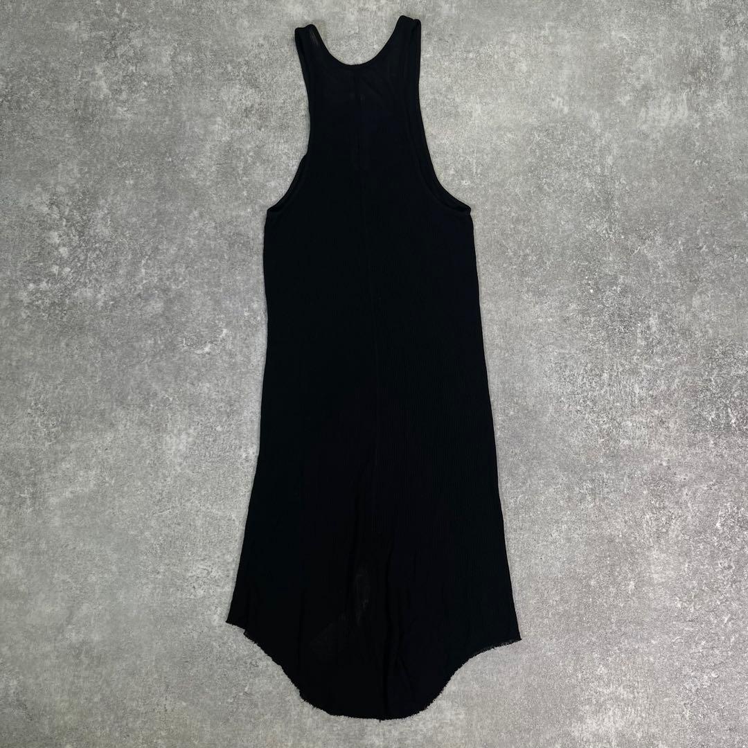 22ss Rick Owens リブタンクトップ　黒【S】レーヨン　シルク