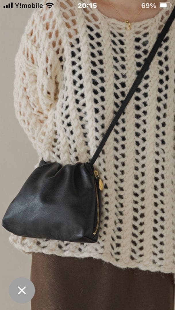 【gemeil ジェムイル】ワンハンドルミニショルダーバッグ ブラック　斜め掛け