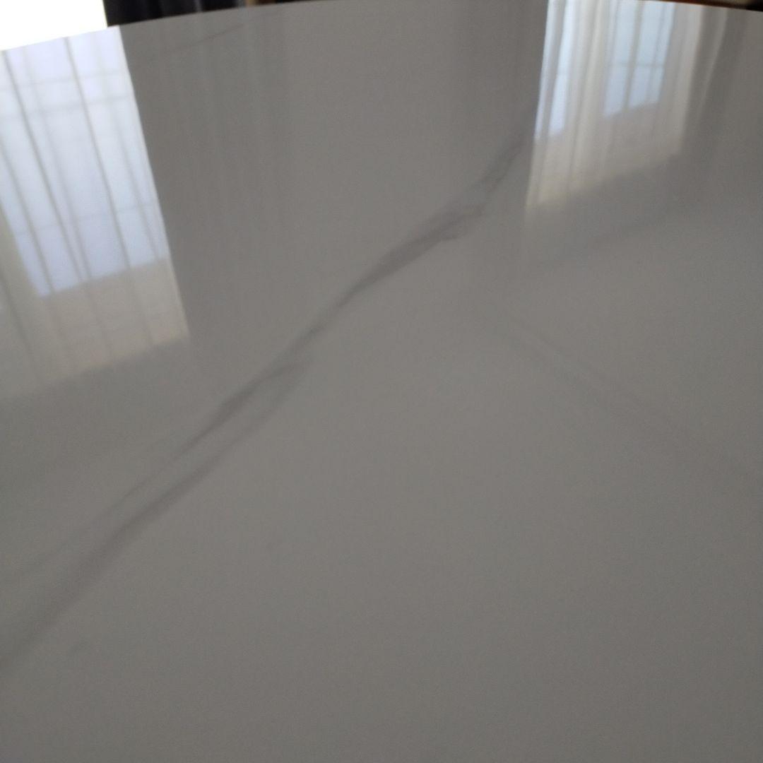 送料込(メルカリたのメル便)大理石風セラミック天板(円形)ラウンドテーブル