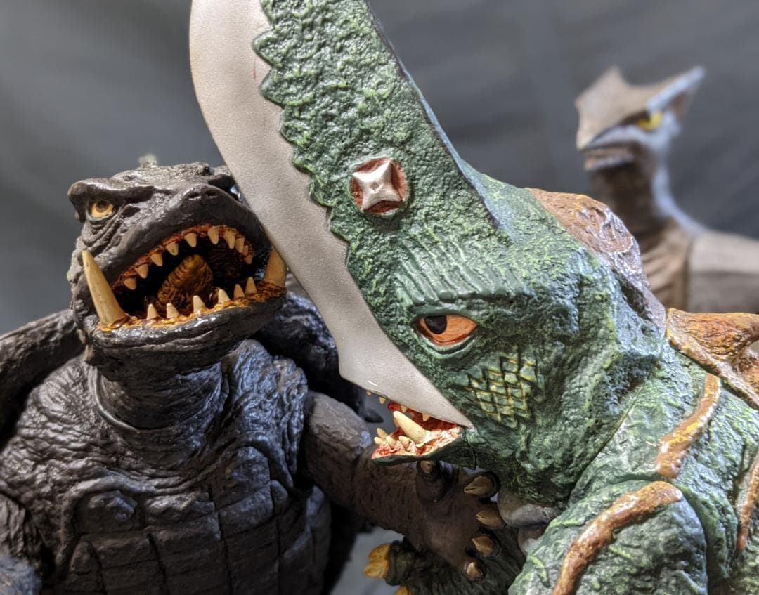 昭和ガメラ未開封＆ギロン未開封＋宇宙ギャオス（ロケット・エクスプラス）３体セット