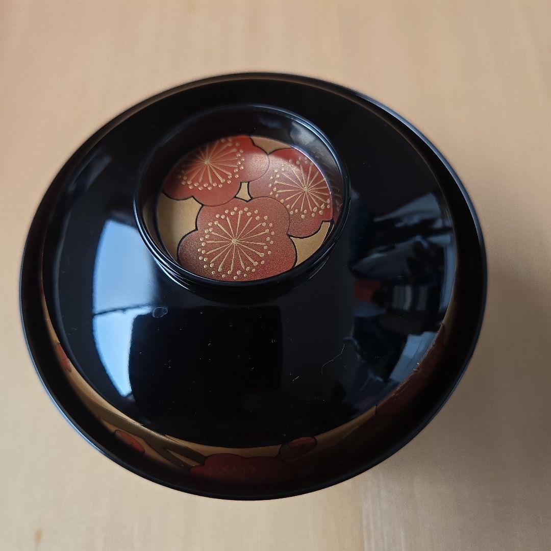 伝統工芸 輪島塗漆器 豪華梅柄蒔絵 吸い物椀 5客セット