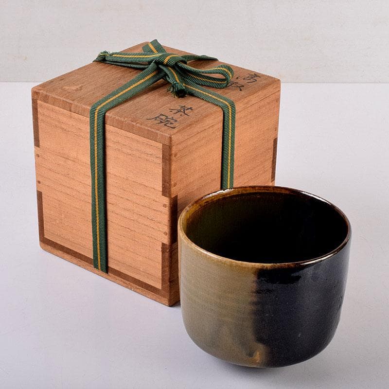 茶道具　高取焼　筒茶碗　時代箱　Z　8436