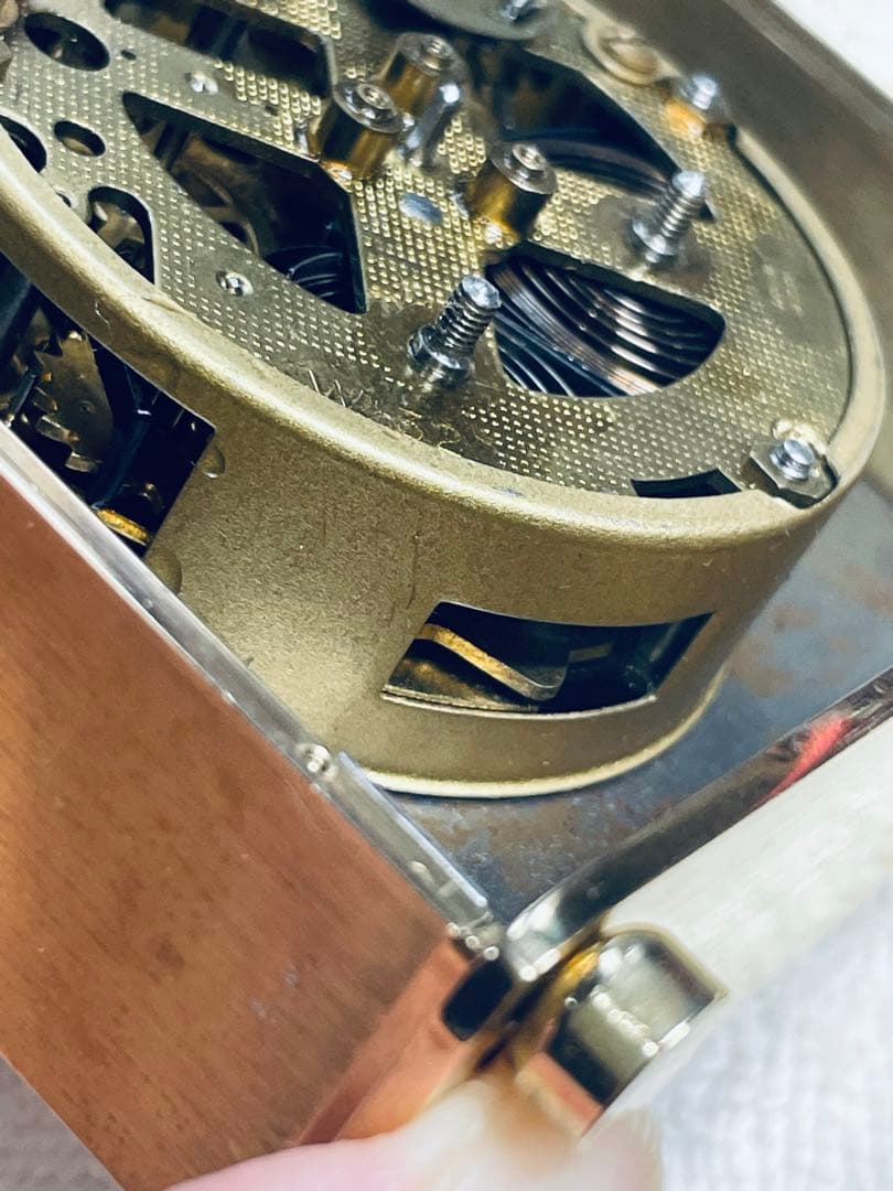 ドイツMauthe '50 BrassTableClock 真鍮置時計　順調稼働