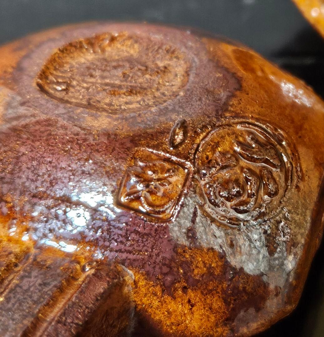 大樋焼　大樋印　褐釉　飴釉　小鎚に鼠　香合　茶道具　茶器　香道具　吉祥　縁起物