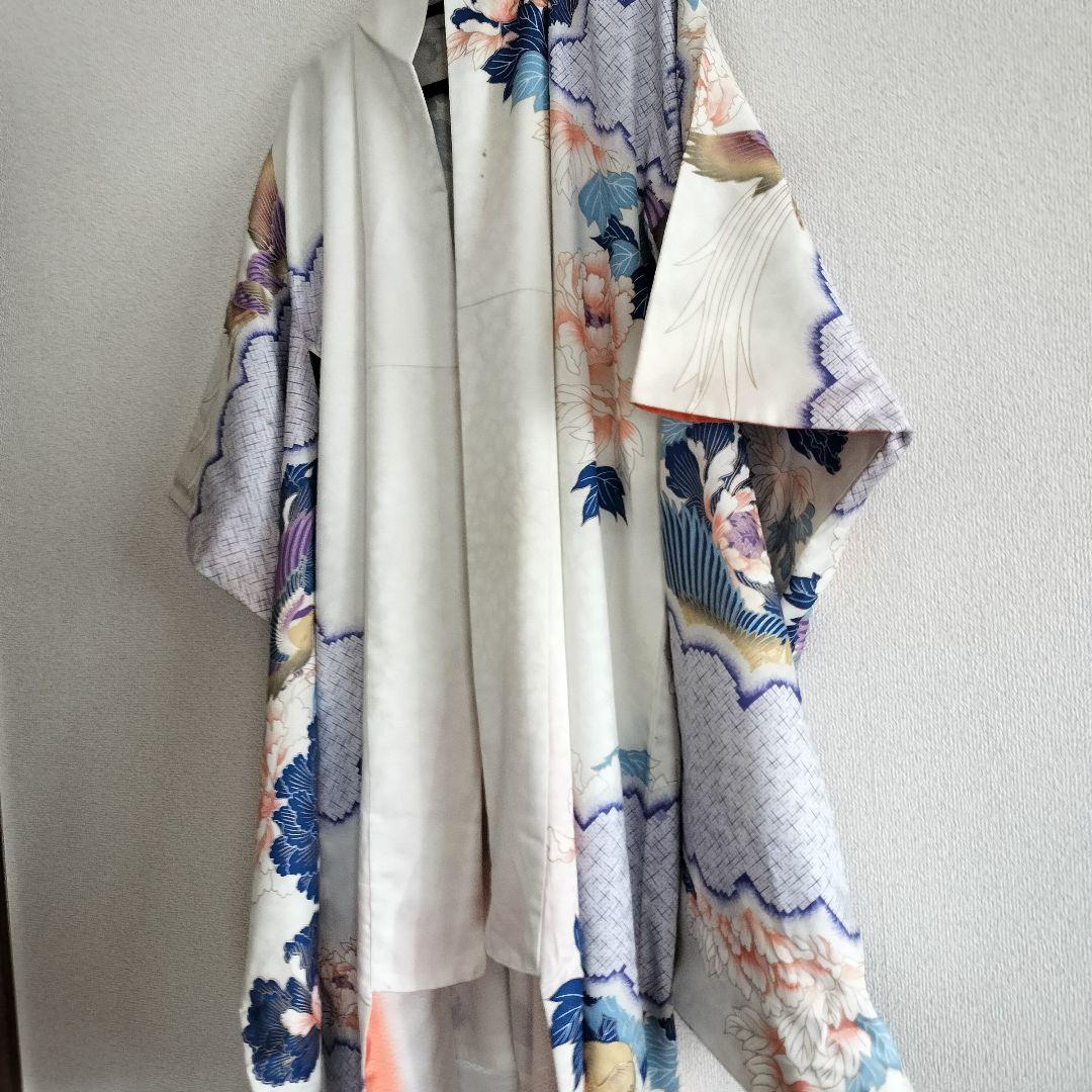 昭和レトロ 振袖　アンティーク　花と鳥