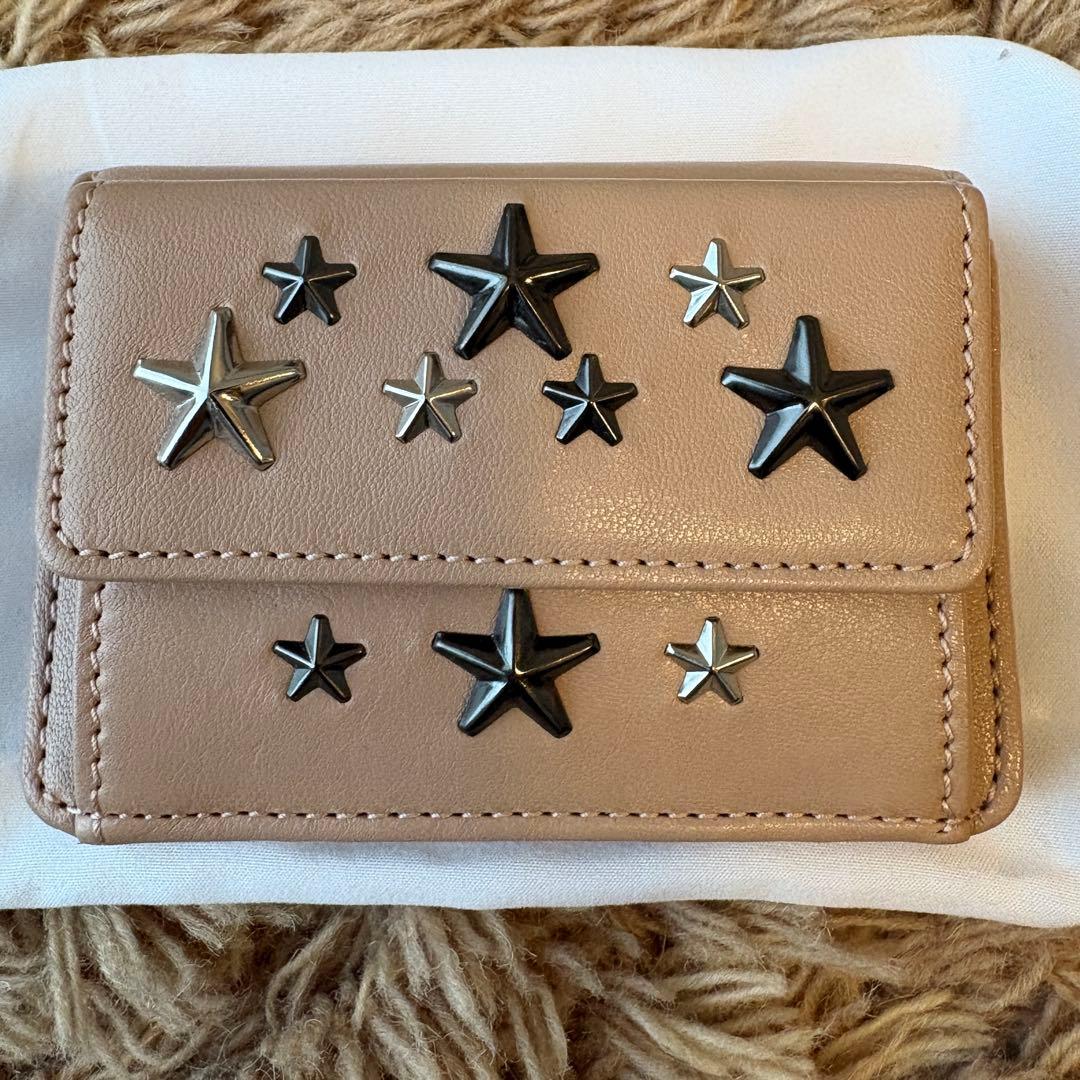 【未使用】JIMMY CHOO ジミーチュウ 三つ折り財布 スタッズ レディース