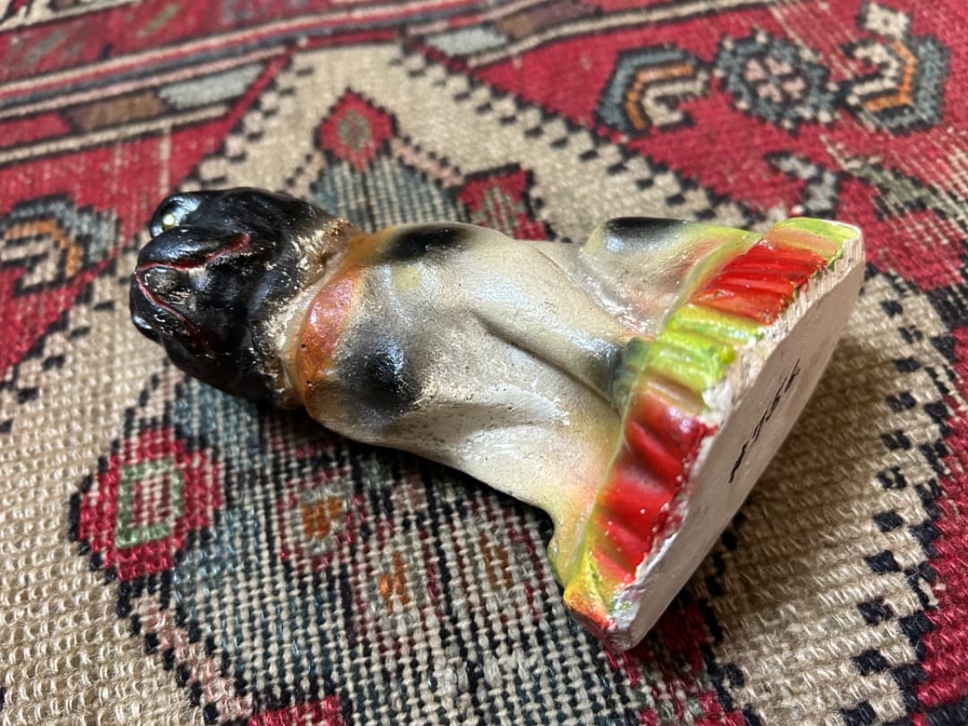 ビンテージ Chalkware Bulldog チョークウェア ブルドッグ 置物