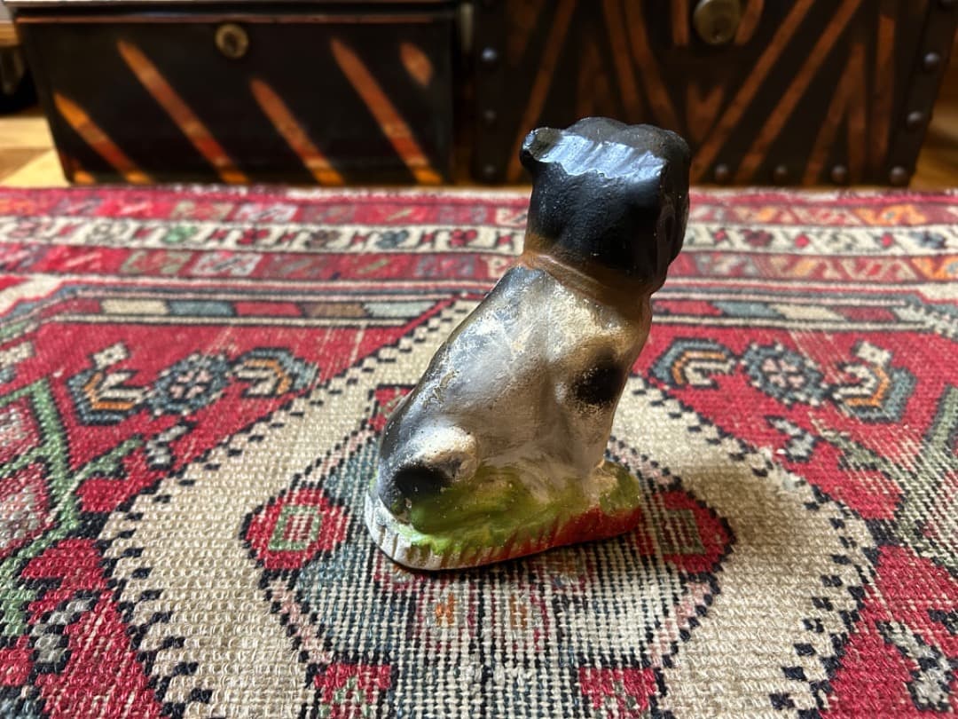 ビンテージ Chalkware Bulldog チョークウェア ブルドッグ 置物