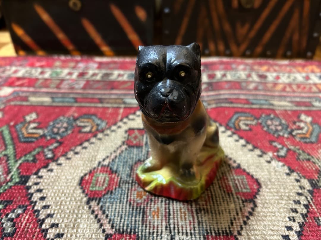 ビンテージ Chalkware Bulldog チョークウェア ブルドッグ 置物