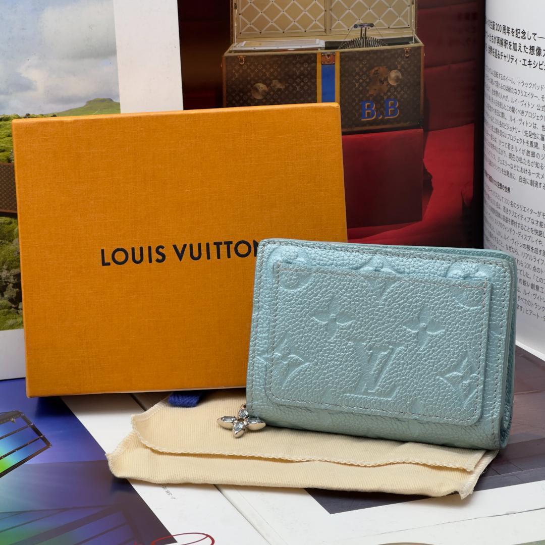 完売品 展示品級 ルイヴィトン アンプラント クレア アズールフロスト 折財布