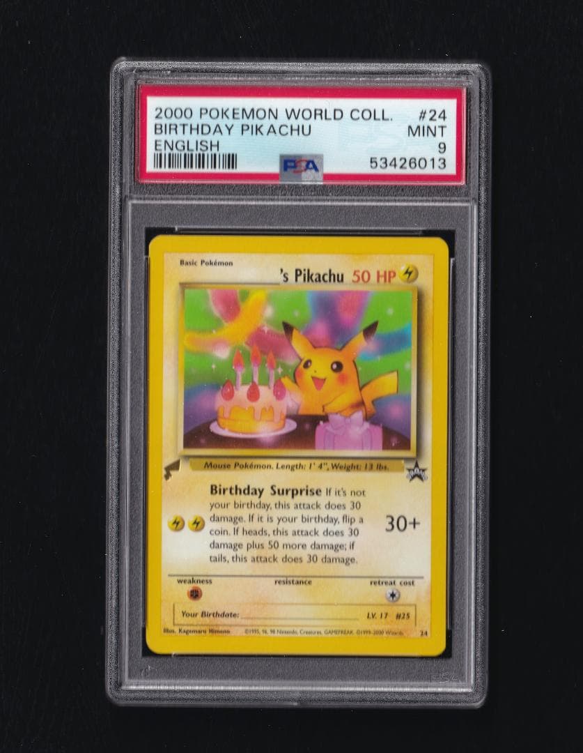 英版おたんじょうびピカチュウ ワールドコレクション - PSA MINT9
