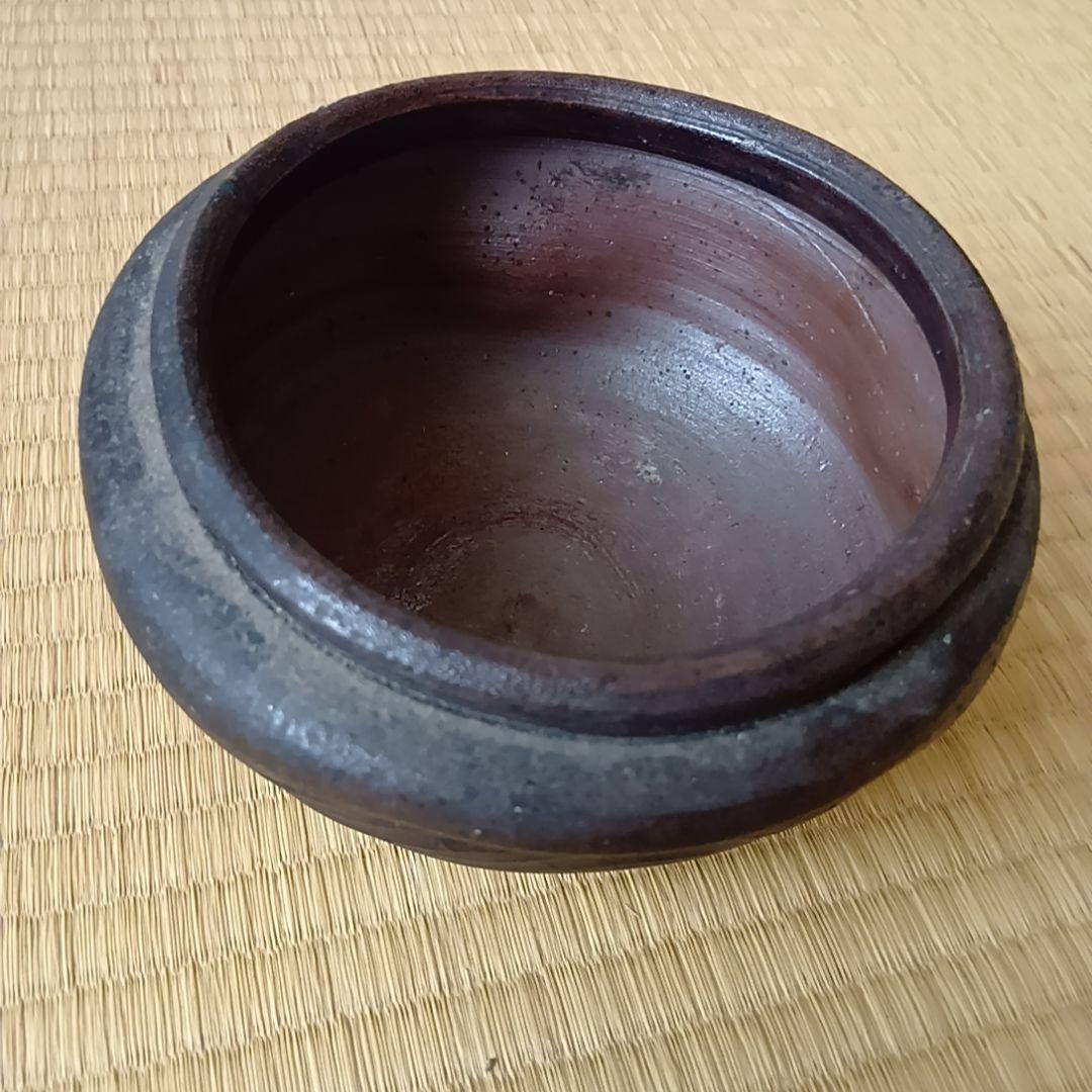 黒薩摩 丸十印 江戸末期〜明治初期 煎茶鉢／小鉢　骨董品 古美術 茶道具 工芸品