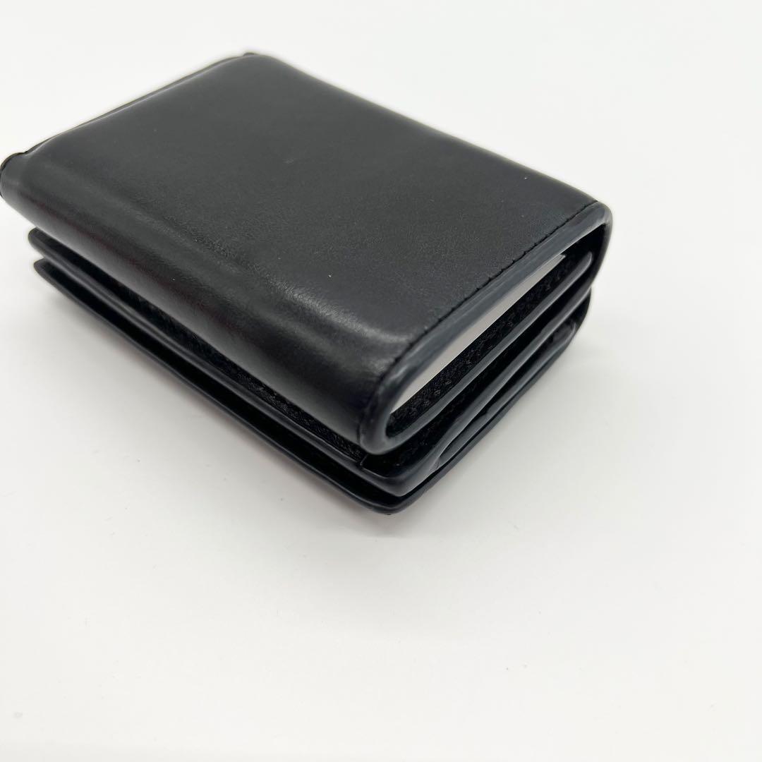 近年モデル✨DIESEL　三つ折り財布　Dロゴ　レザー　ブラック　コンパクト