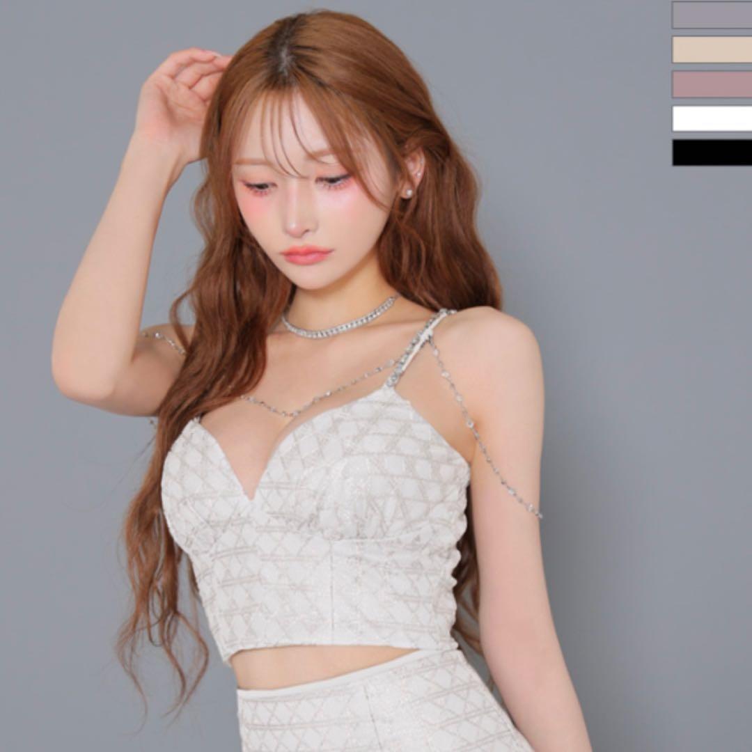 Robe de Fleurs Glossy ホワイトミニドレス