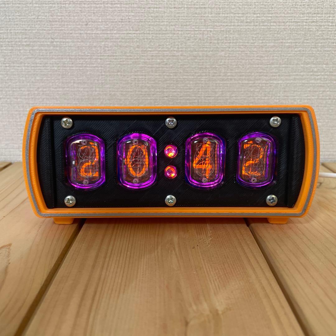 ニキシー管時計 NIXIE CLOCK 4桁 IN-12使用 オレンジ