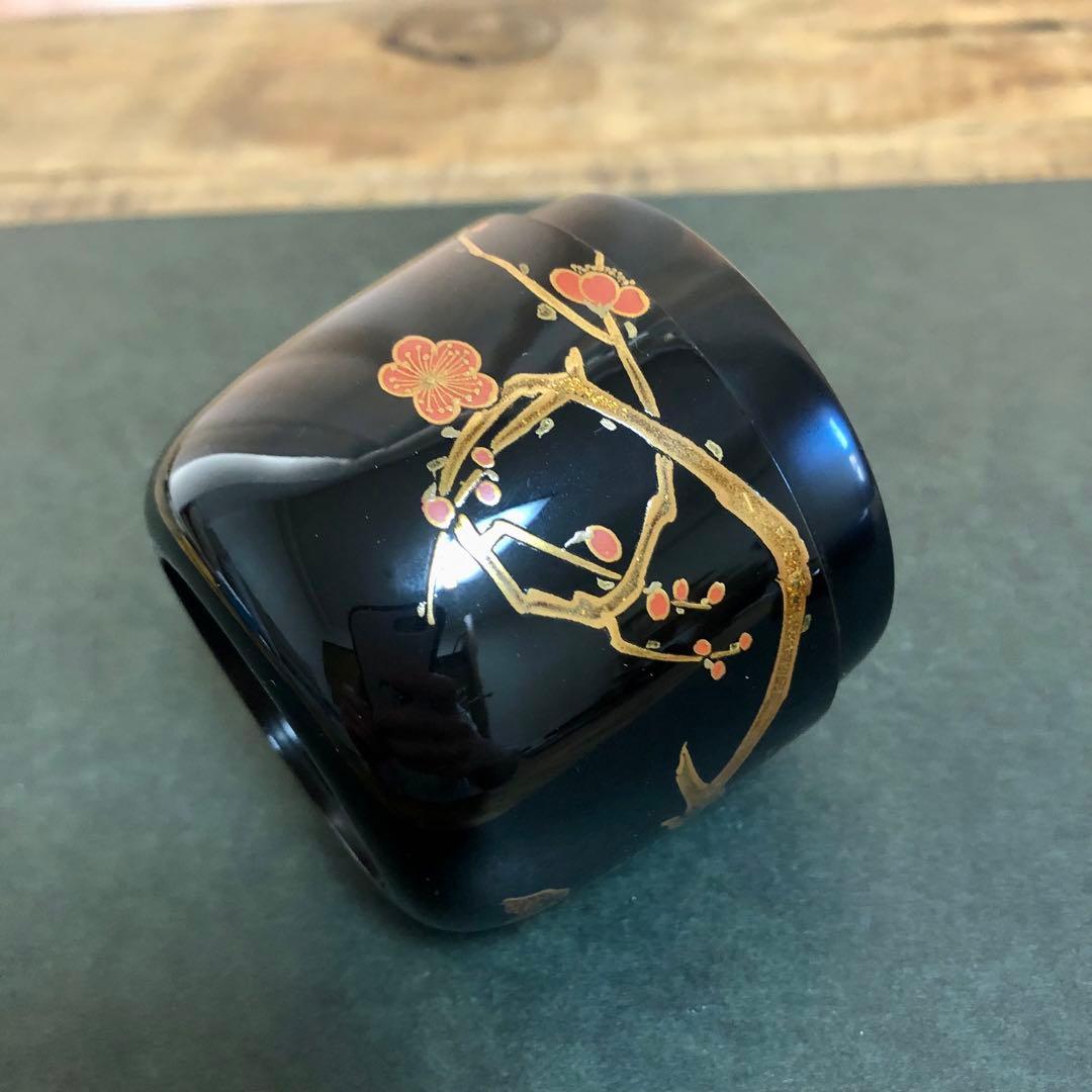 一后一兆 梅蒔絵黒大棗 共箱 茶道具