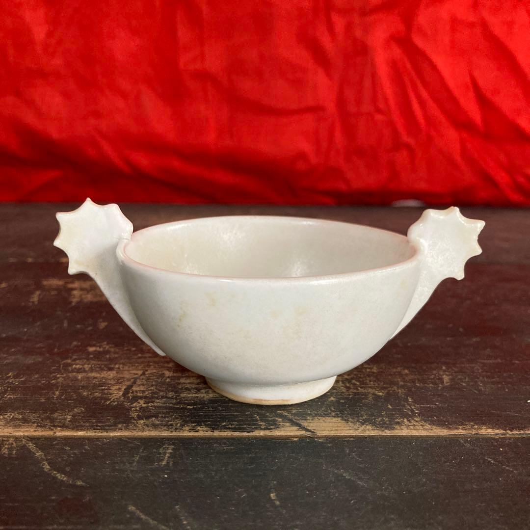 李朝　白磁　耳盃