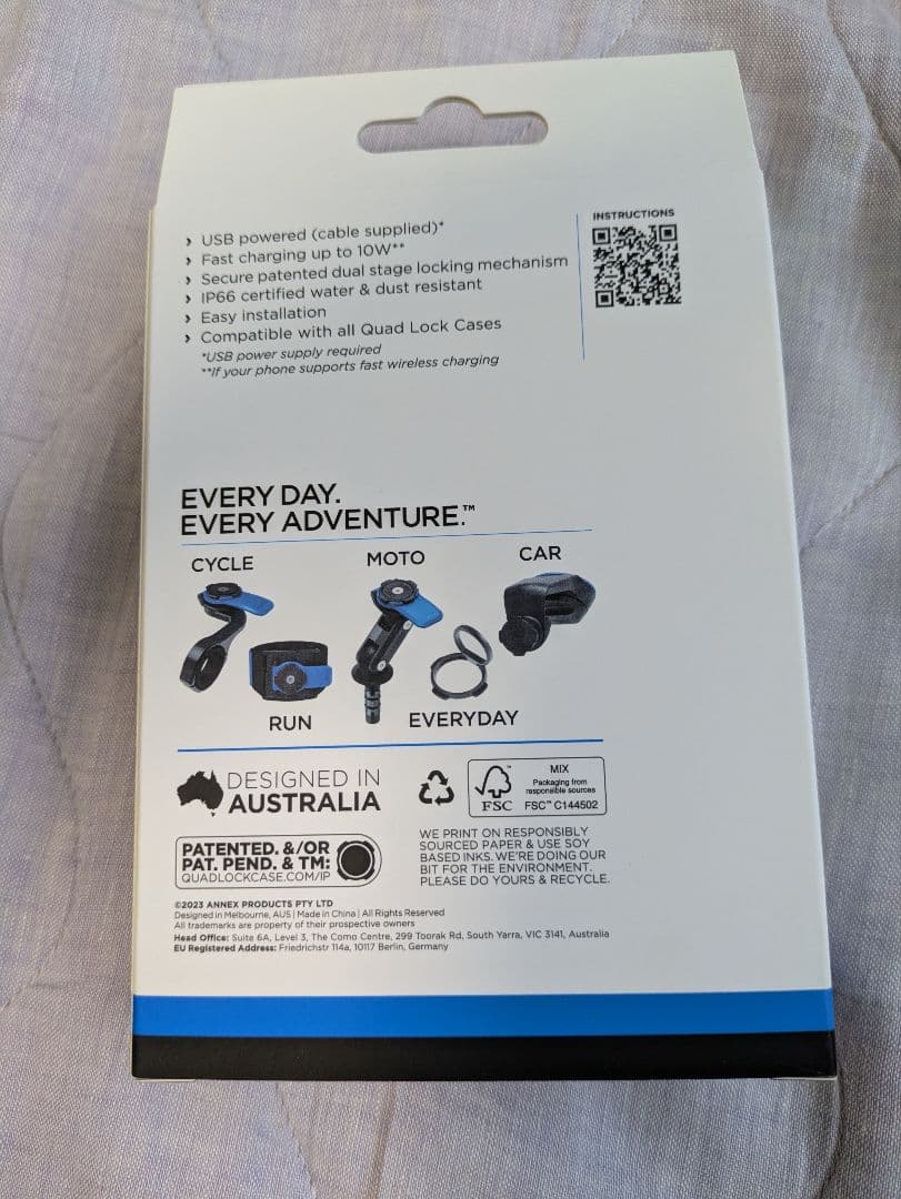 アクセサリー QUAD LOCK WEATHERPROOF WIRELESS CHARGER