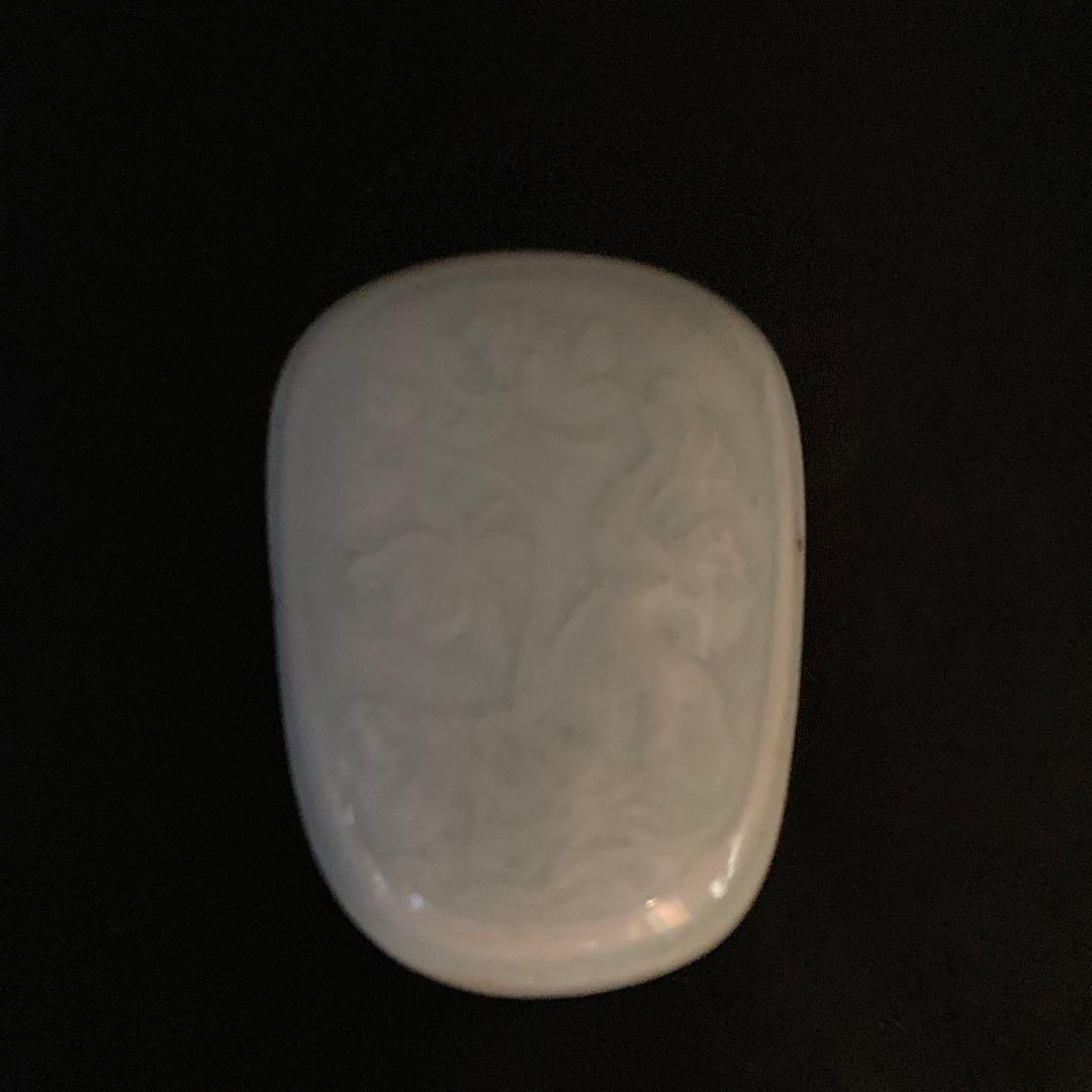 新年赤札セール❗️【ギャラリー三益】中国古美術　影青蘭花陽刻紋硯（宋時代）